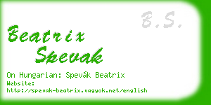 beatrix spevak business card